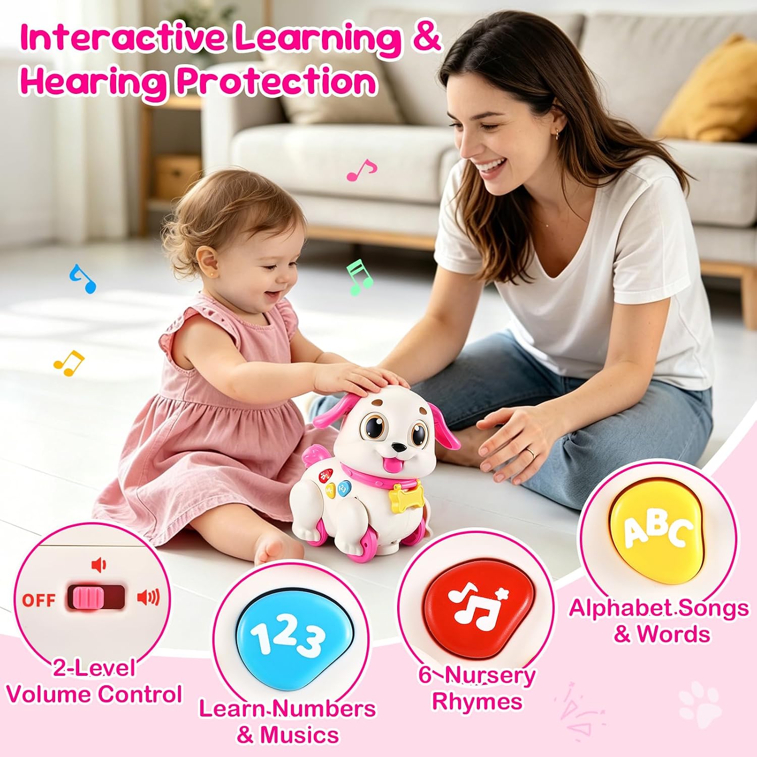 Detalle de Yunaking Musical Puppy Toy in ABS