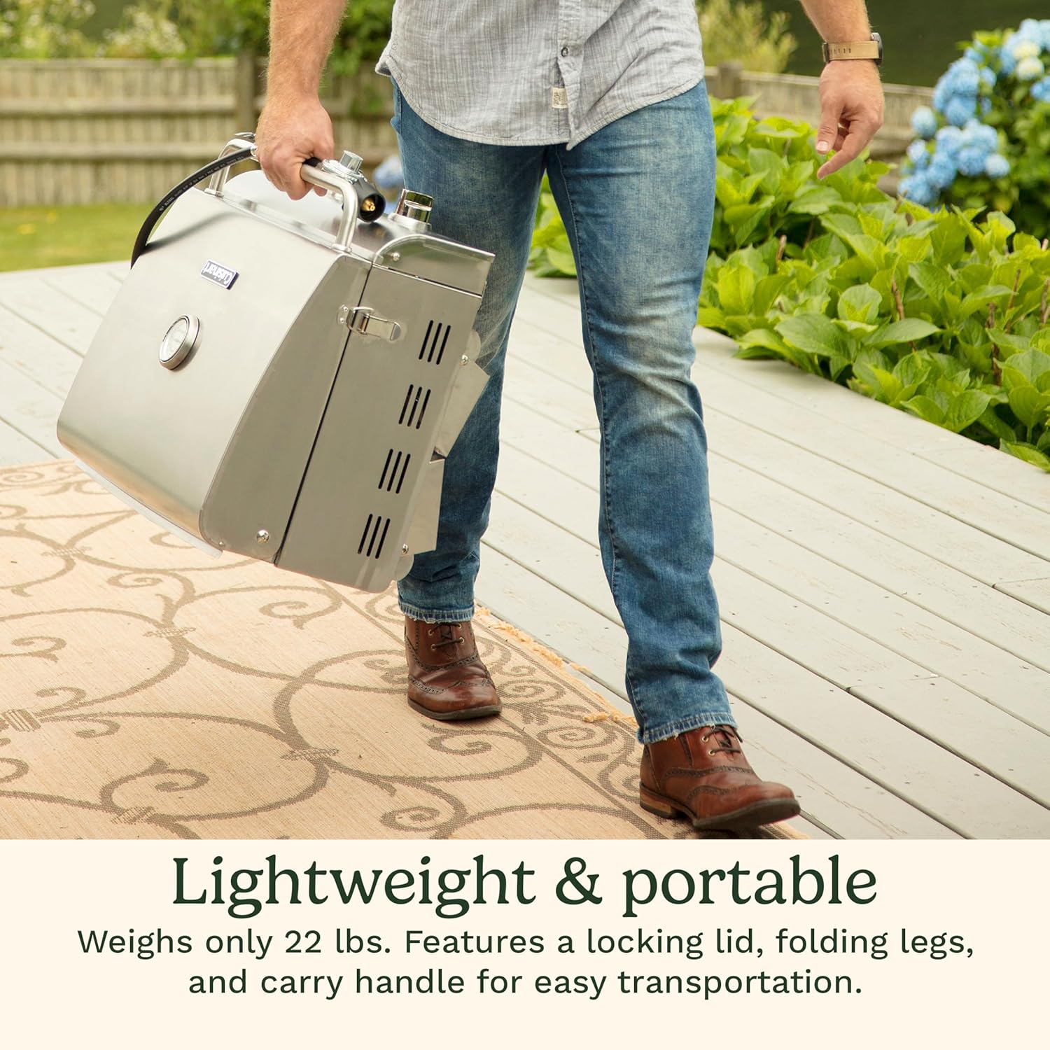 Thumbnail 5 de Cuisinart Chef's Style CGG-306 Tabletop Portable Propane Grill (20,000 BTU, 2-Burner)