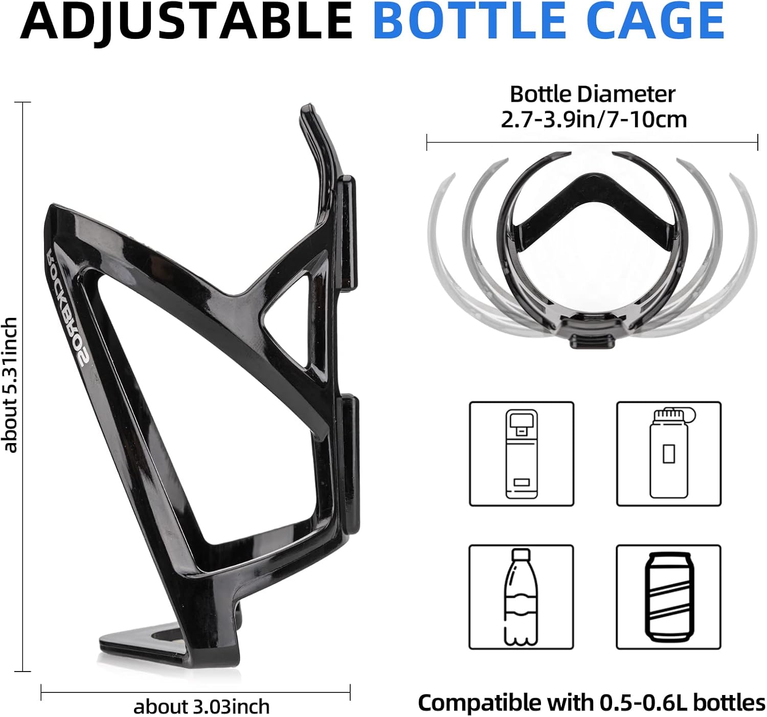 Thumbnail 1 de ROCKBROS Ultra-Light Bike Water Bottle Holder (2 Pack) – Universal Mount with Screws Tool