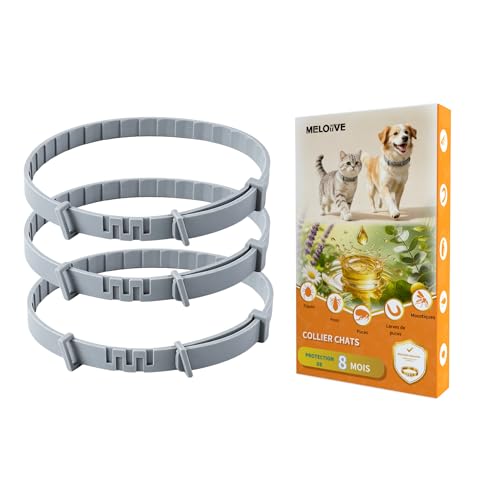Detalle de Meloive Collier Antipuces et Anti-tiques pour Chats – 3 Pièces