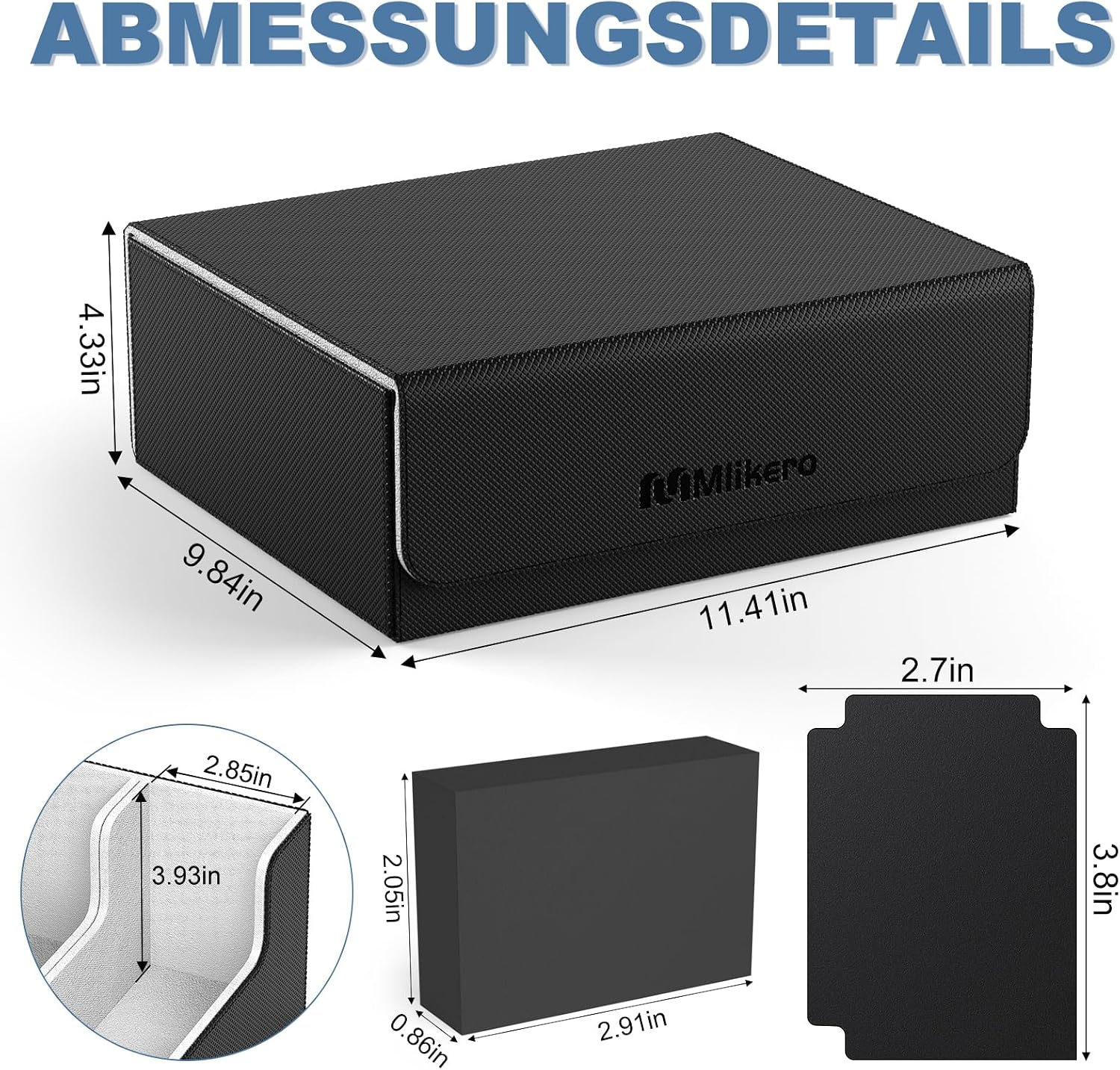 Thumbnail 2 de Mlikero Sammelkarten-Aufbewahrungsbox für 1800+ Karten – Maxi-Deckbox aus PU-Leder mit Magnetverschluss