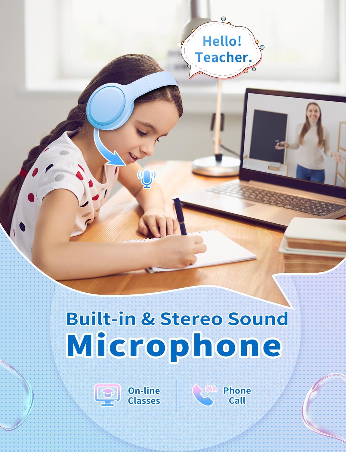 Thumbnail 3 de Xunpuls Bluetooth-Kopfhörer für Kinder – faltbar, kabellos, 2-in-1 mit Kabeloption