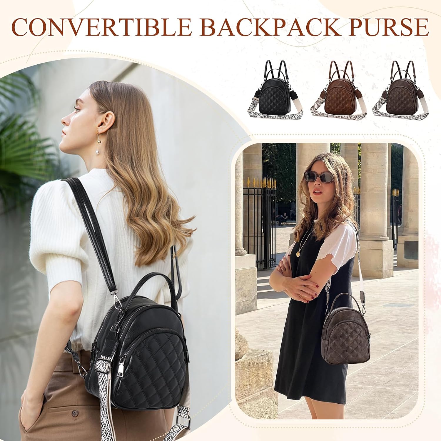 Detalle 2 de VX VONXURY Rucksack Damen Klein 17,5×6×20 cm