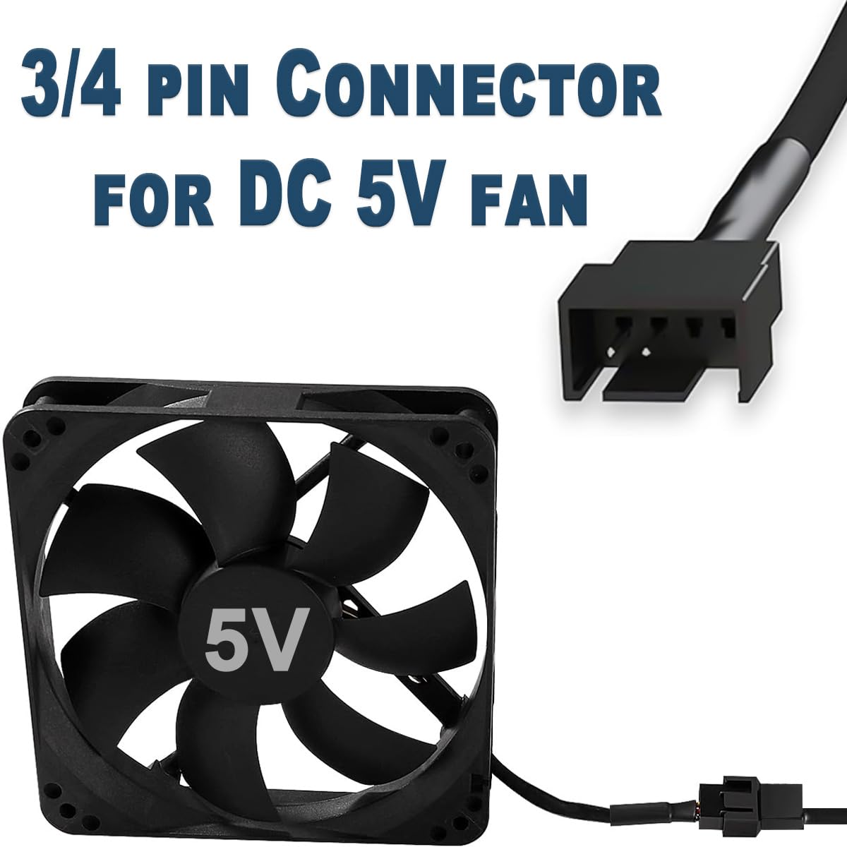 Thumbnail 3 de DAOKAI USB to 3/4 Pin PWM Fan Power Cable (Boost DC5V to DC12V) with Switch — Plug and Play