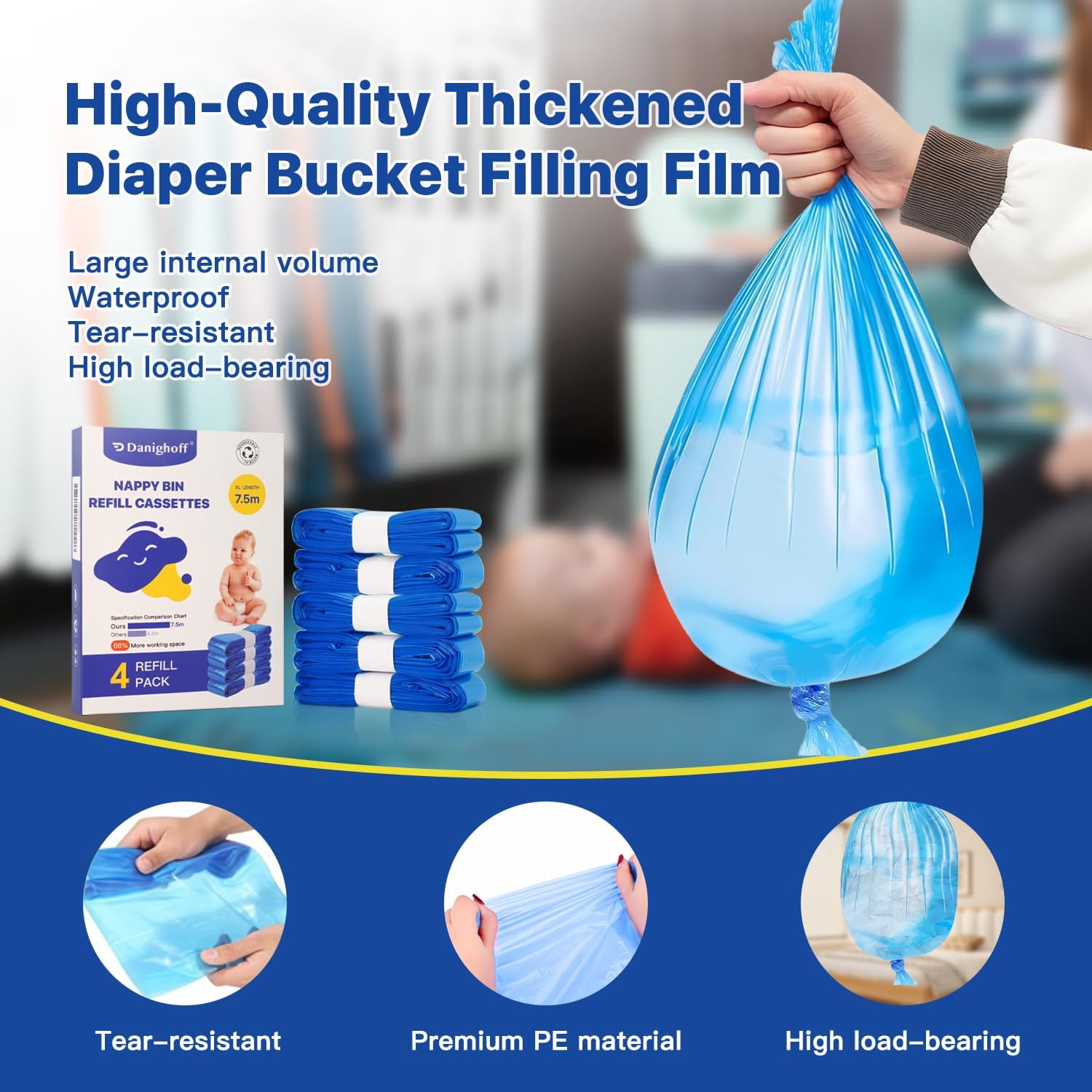 Detalle 2 de Nappy Bin Refills 7.5m for Tommee Tippee and Sangenic 🚼