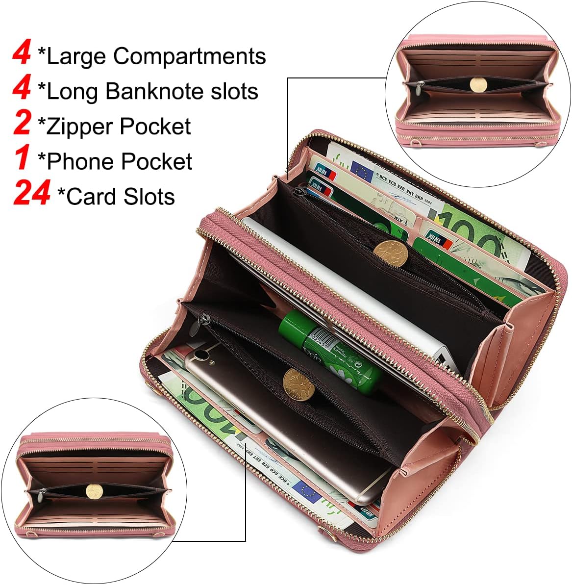 Thumbnail 2 de REETEE Crossbody Phone Bag for Women with RFID Blocking and 24 Card Slots