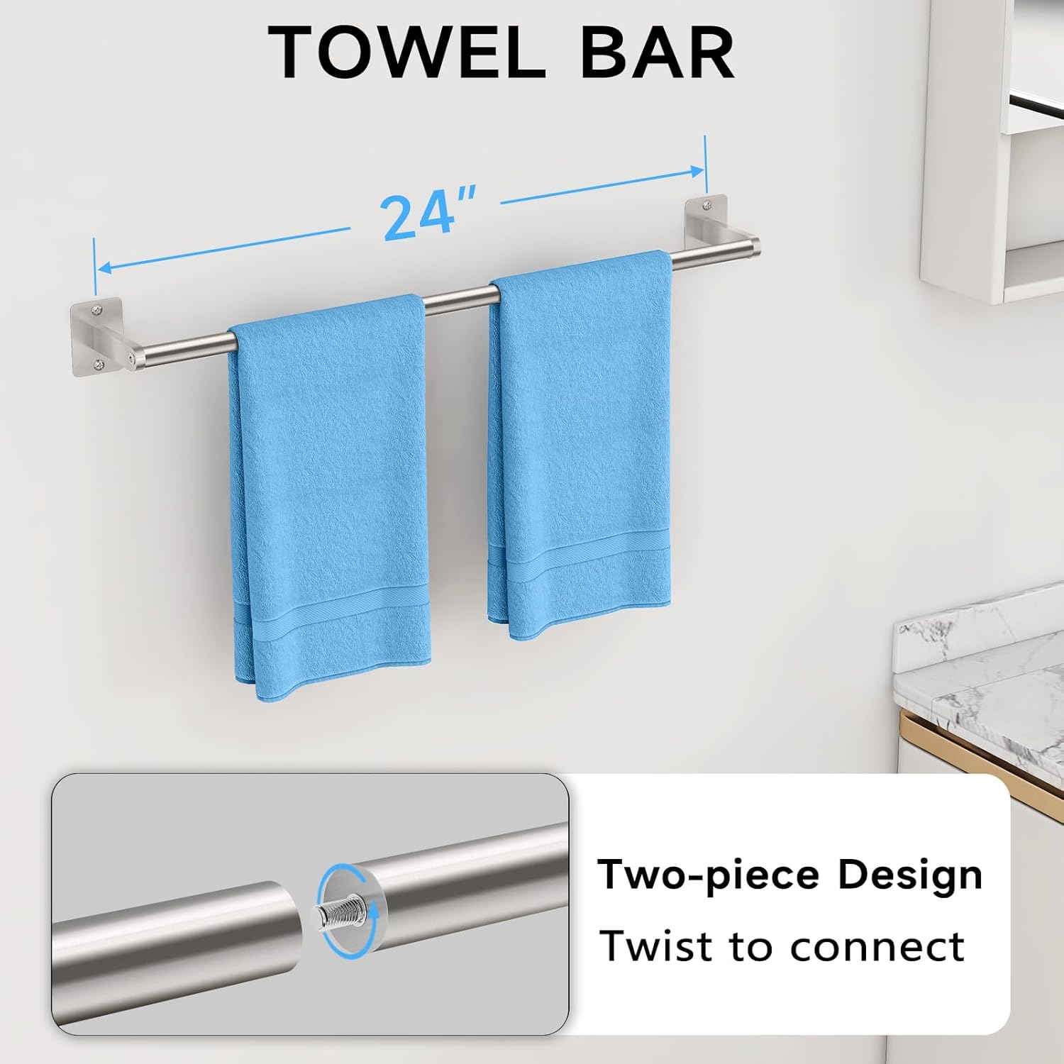 Detalle 2 de Gypie 24″ brushed nickel bathroom accessory set