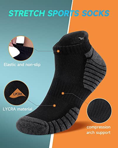 Detalle de TANSTC Mens Running Socks Anti-Blister Cushioned Sports Socks – Pack of 6 Pairs