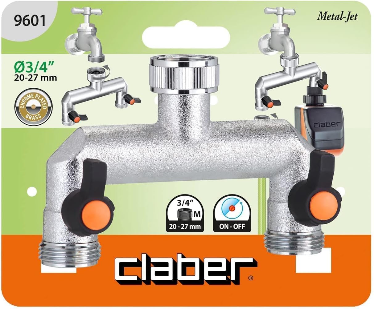 Thumbnail 1 de Prise 2 voies réglable fil 3/4" en laiton chromé pour raccords rapides Quick-Click