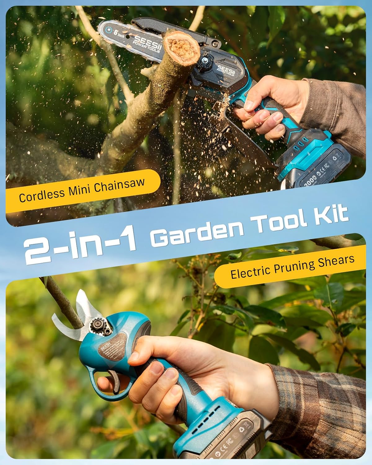 Detalle 2 de SEESII Gardening Tool Combo with 6-Inch Chainsaw