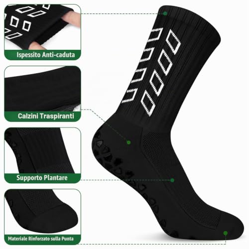Detalle de Calze antiscivolo ENONEO Calcio Uomo 37-45 – Calzini Grip Socks per Football e Running