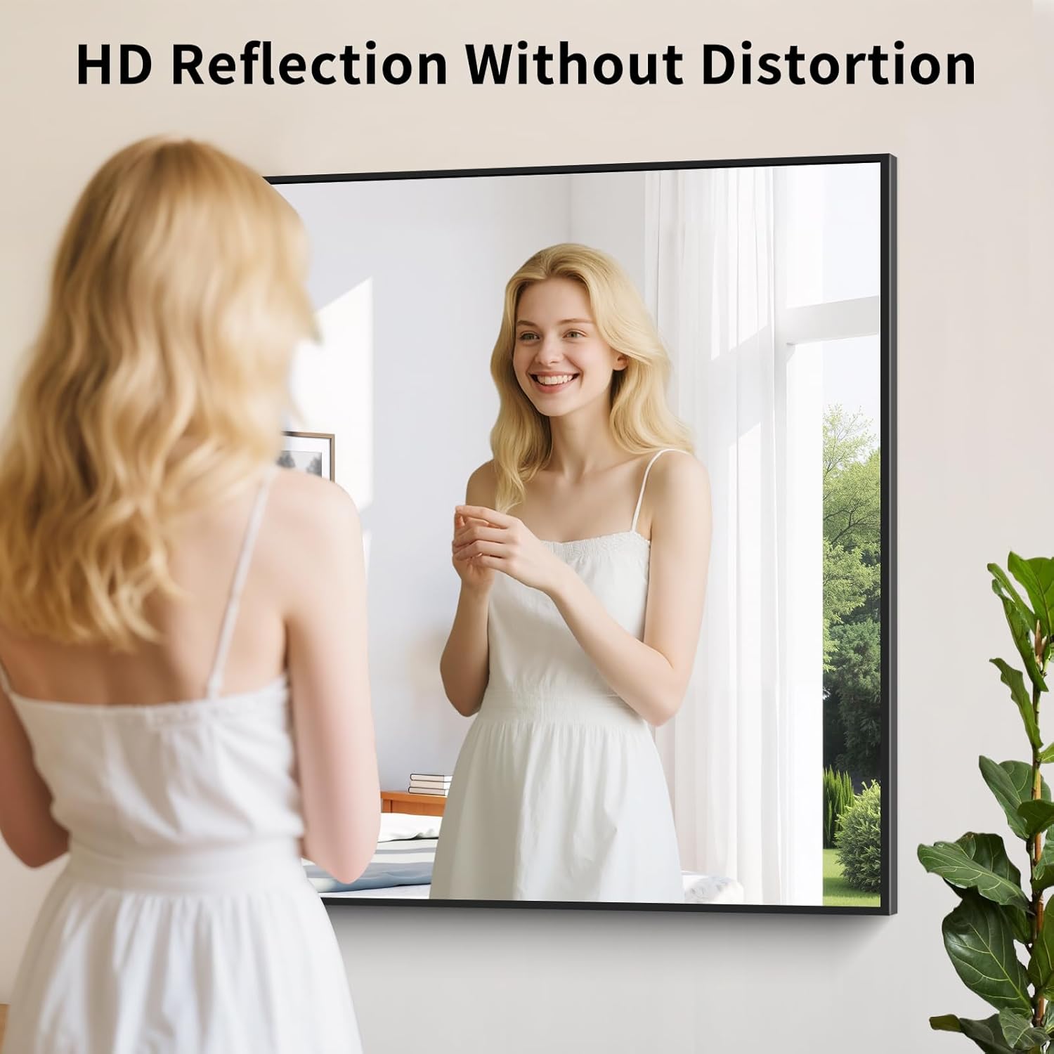 Thumbnail 3 de Koonmi Black Framed Bathroom Mirror — 30x36, Shatterproof Tempered Glass with Matte Aluminum Frame