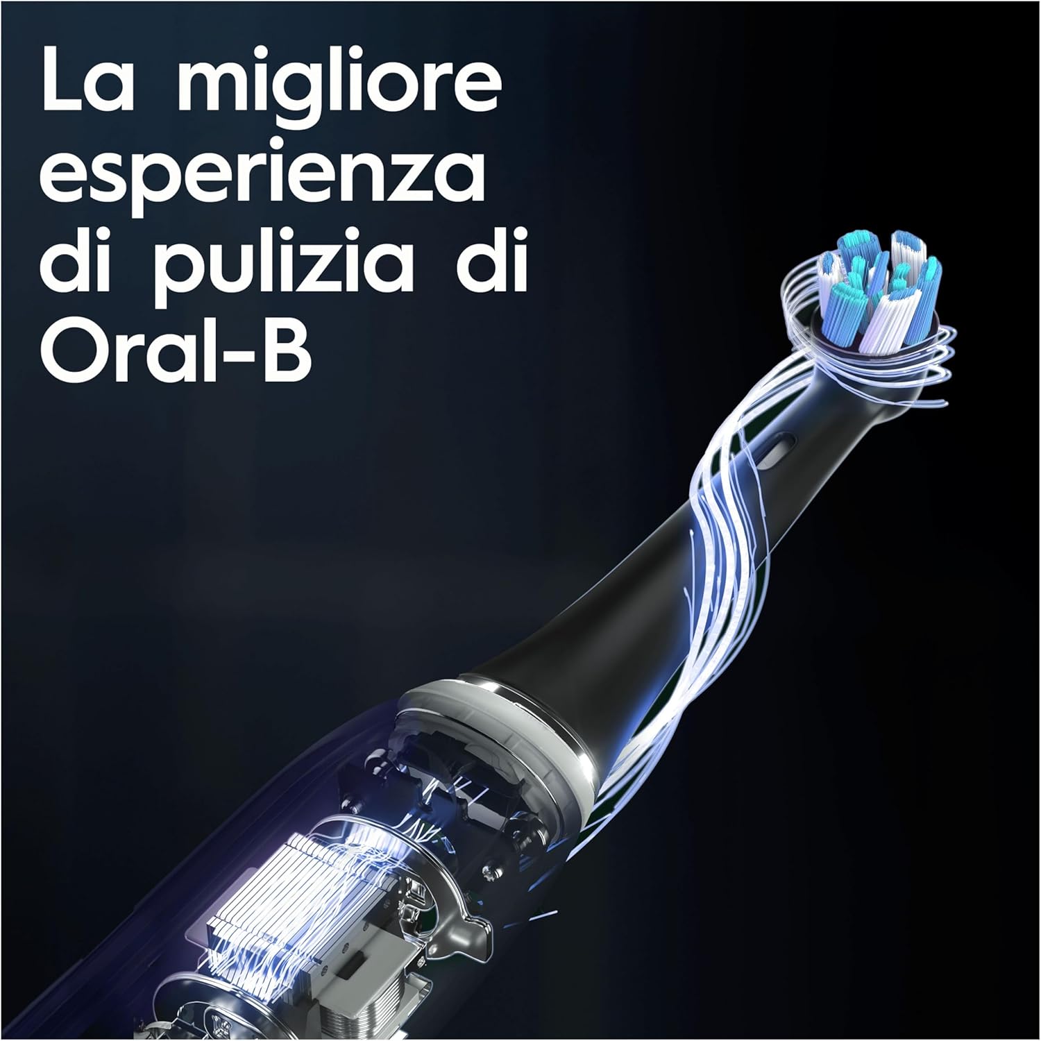 Detalle de Oral-B iO10 Black: spazzolino elettrico ricaricabile con testina Ultimate Clean e kit completo