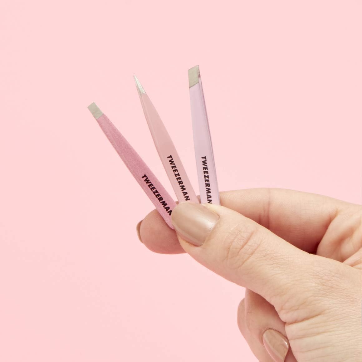Thumbnail 1 de TWEEZERMAN Micro Mini Pinzetten Set (3-teilig) fürs Augenbrauenzupfen in Reisegröße – Pink