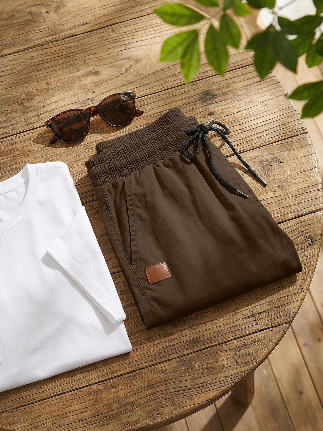 Thumbnail 5 de JMIERR Mens Casual Shorts cotton drawstring