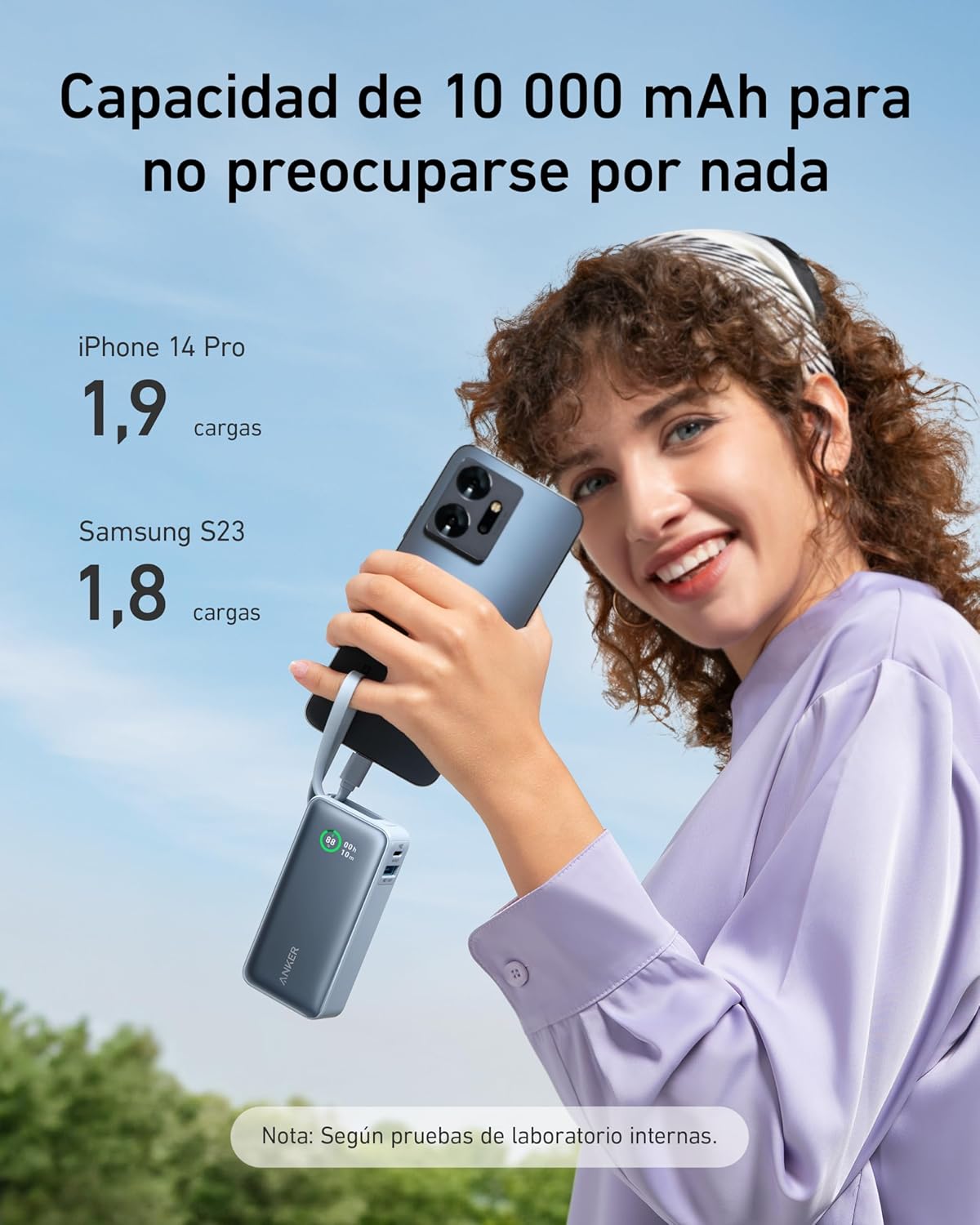 Detalle 2 de Anker Nano 10,000 mAh Power Bank ⚡ USB-C/USB-A
