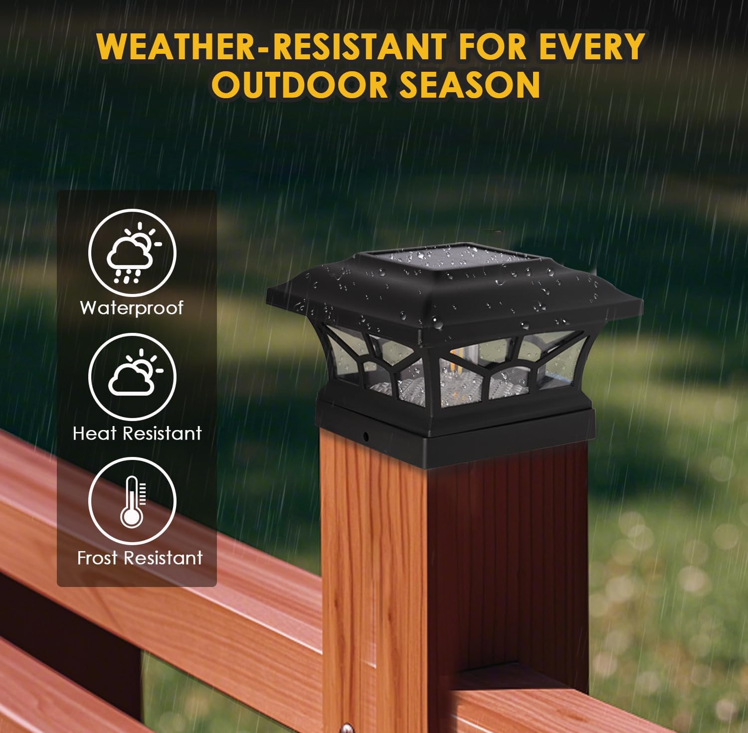Detalle 2 de DAMAYCA DM25SPL01 Solar Post Cap Lights, 8-Pack, Dual White Modes