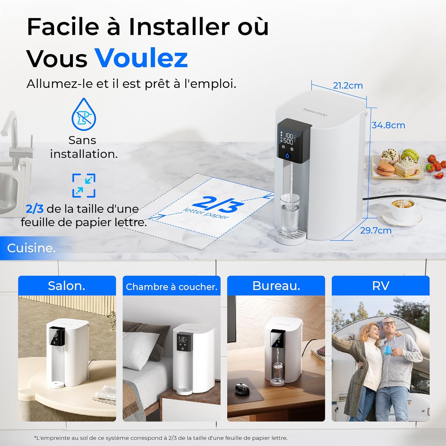 Thumbnail 4 de Waterdrop CoreRO Système d’Osmose Inverse WD-C1SL — Filtration sur comptoir en 7 étapes, minéraux alcalins et sans installation