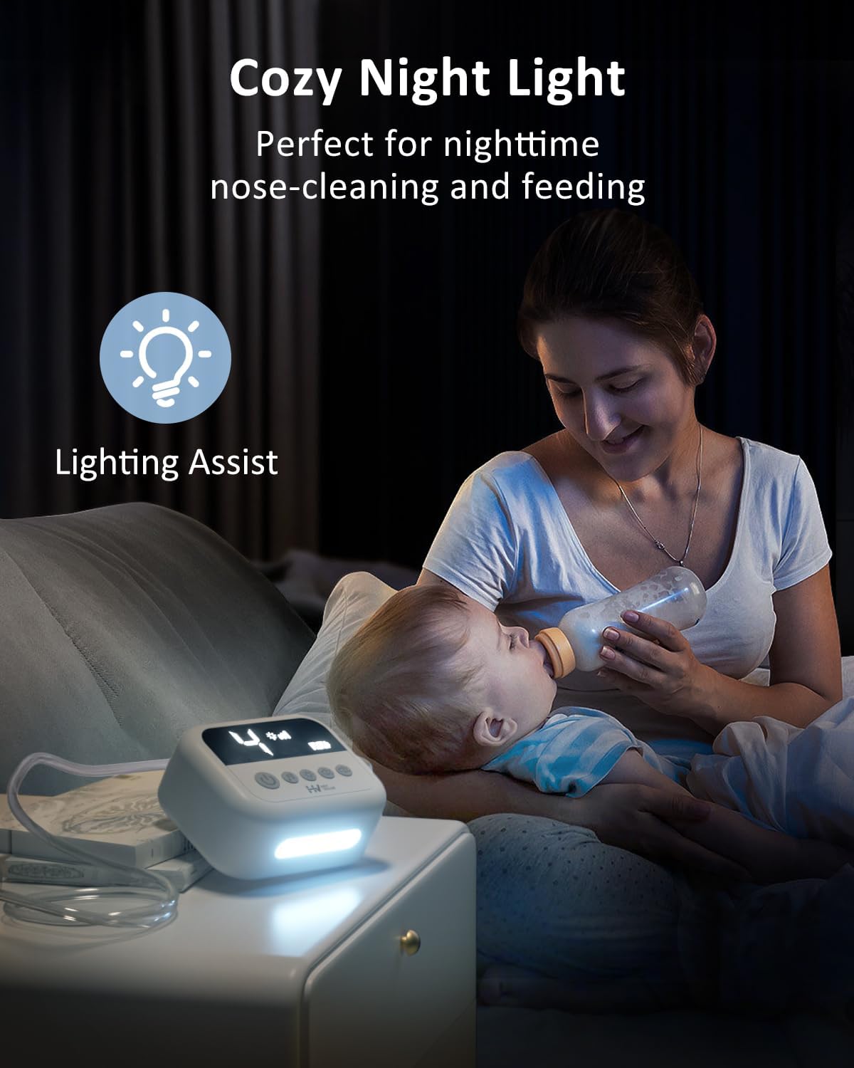Thumbnail 2 de HEYVALUE Nasal Aspirator for Baby: Hospital-Grade Suction with 9 Levels, Night Light, and Soothing Tunes