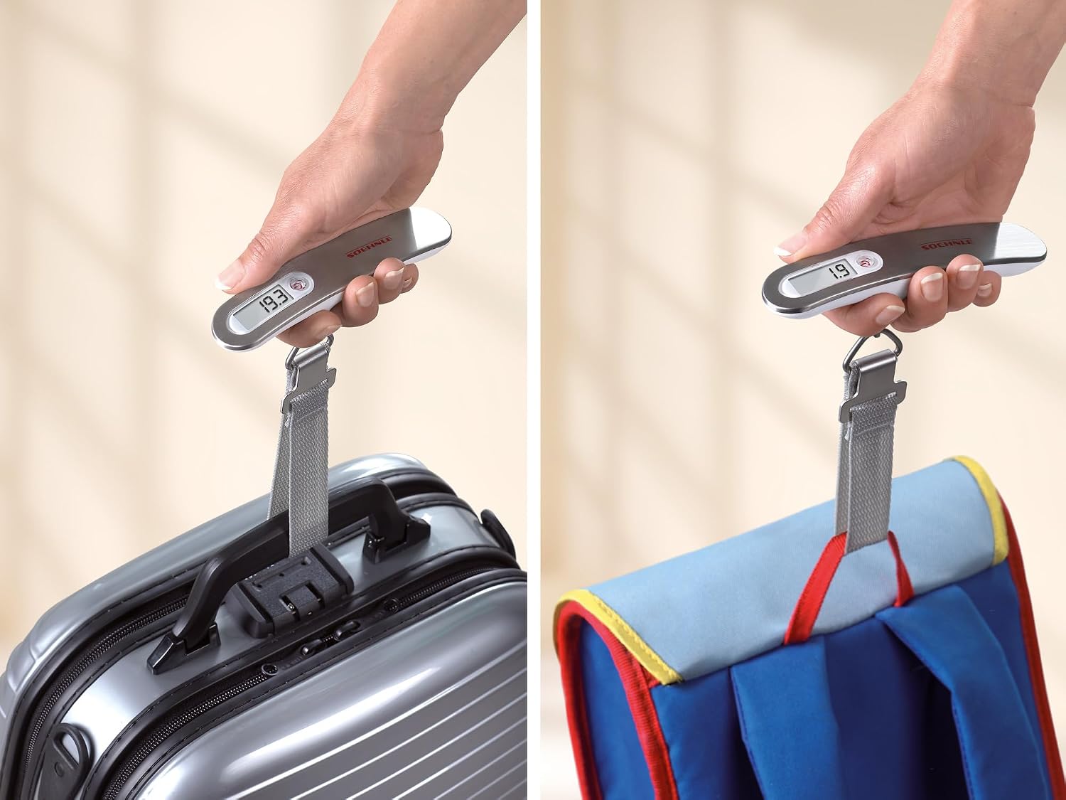 Thumbnail 3 de Soehnle Luggage Scale, 50 kg Capacity, LCD Display, Strap and Metal Hook