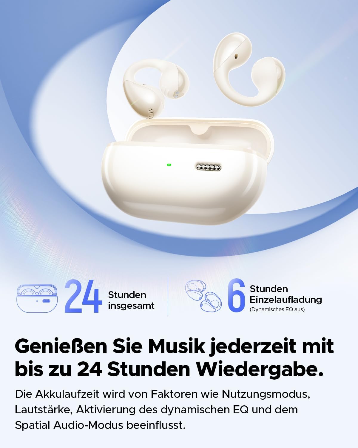 Thumbnail 6 de SoundPEATS PearlClip Pro Open Ear 24 Std Akk