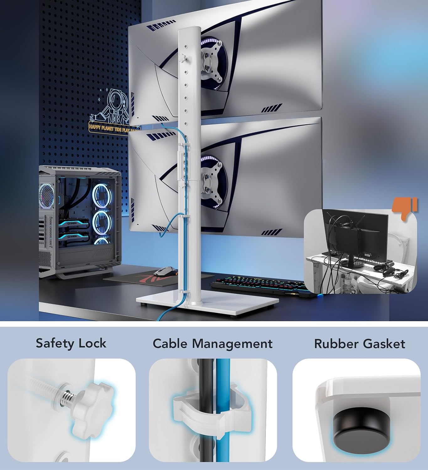 Thumbnail 6 de Dual Monitor Ständer Vertikal 13–34 Zoll