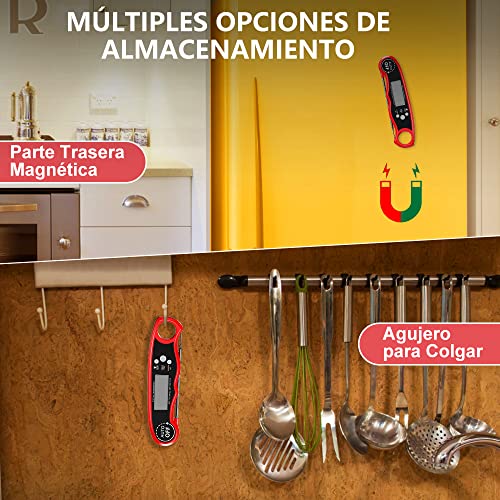 Thumbnail 4 de CIRYCASE termómetro digital de cocina para horno y barbacoa con sonda de 102 cm y pantalla LCD