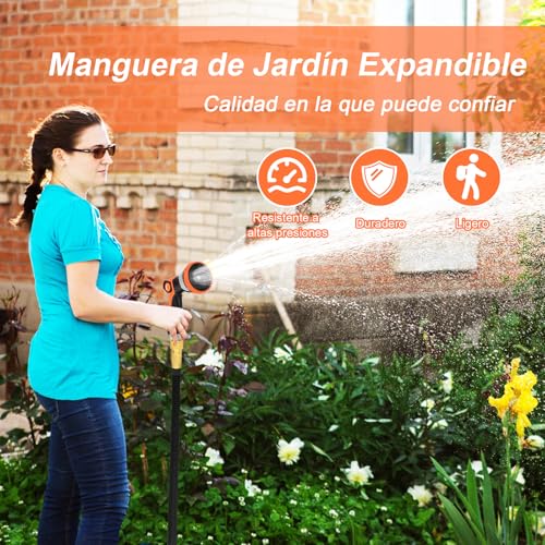 Thumbnail 7 de Manguera de Jardín Extensible 7.5M (3x2.5M) Cunbayi con Pistola 10 Funciones – Flexible, Ligera y Durable