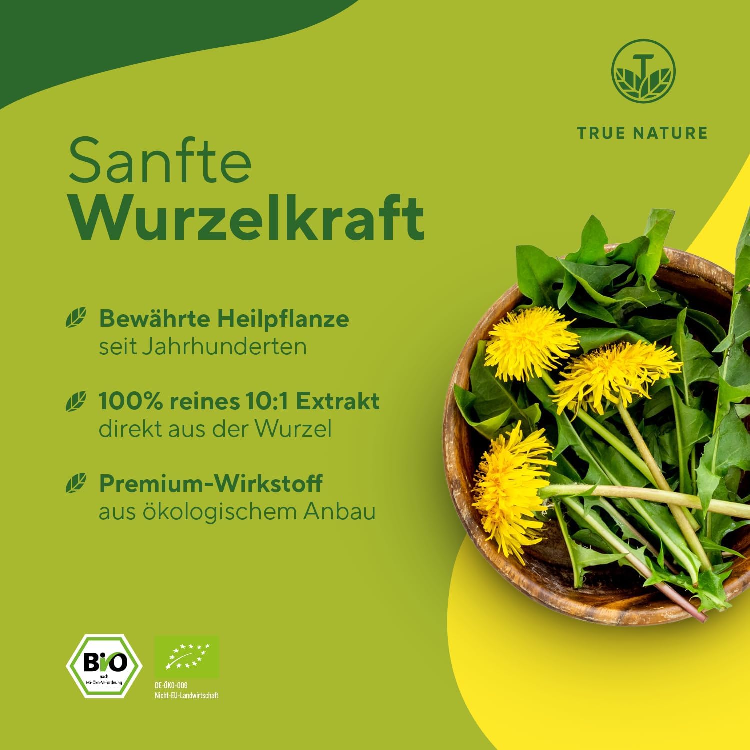 Detalle de BIO Löwenzahn - 360 Kapseln, 1500 mg Löwenzahnwurzelextrakt (10:1) – vegan, laborgeprüft