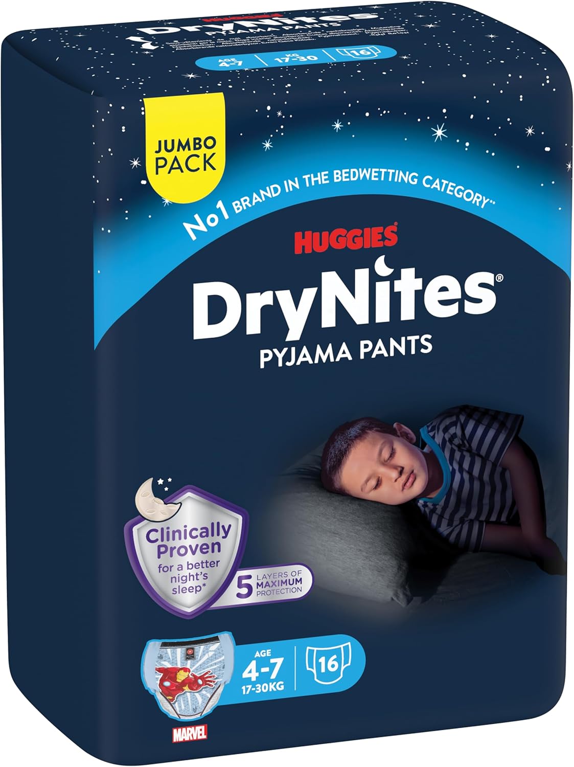 Thumbnail 1 de DryNites saugfähige Nachtwindeln bei Bettnässen – Jungen, 4–7 Jahre, 64 Stück (Jumbo Monatsbox) mit Disney-Design