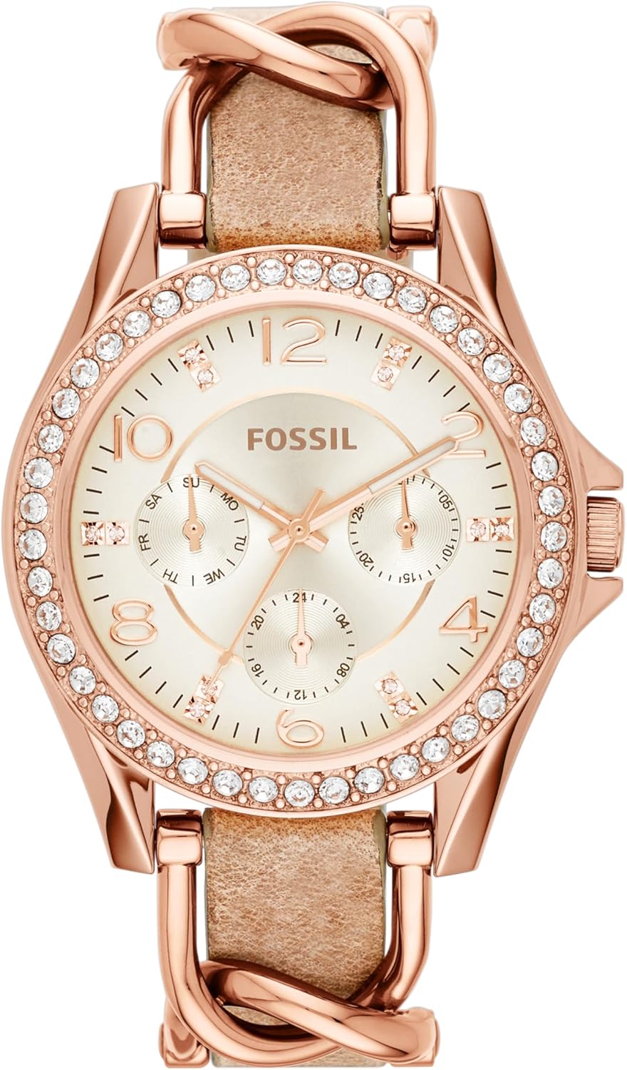 Thumbnail 6 de FOSSIL Riley Damen-Armbanduhr – Quarz Chronograph, 38 mm, Edelstahl oder Lederarmband