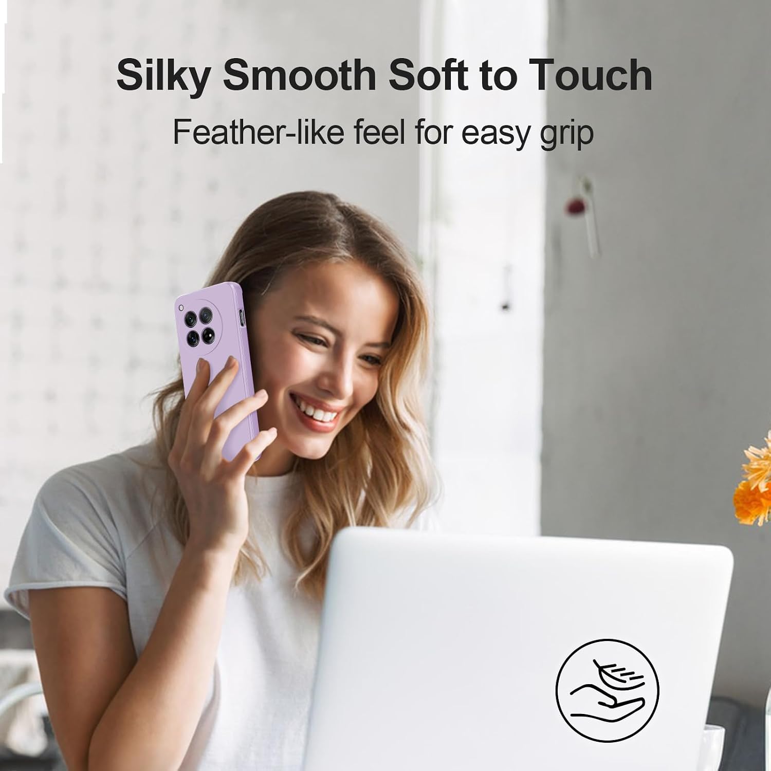 Detalle 2 de GiiYoon Hülle für OnePlus 12 – Hochwertiges Liquid Silicone Case, Rundumschutz in Lila