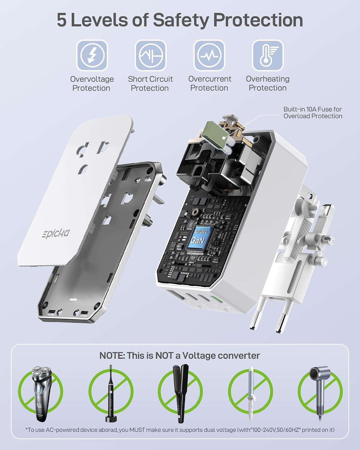 Thumbnail 6 de EPICKA Universal Travel Adapter 40W