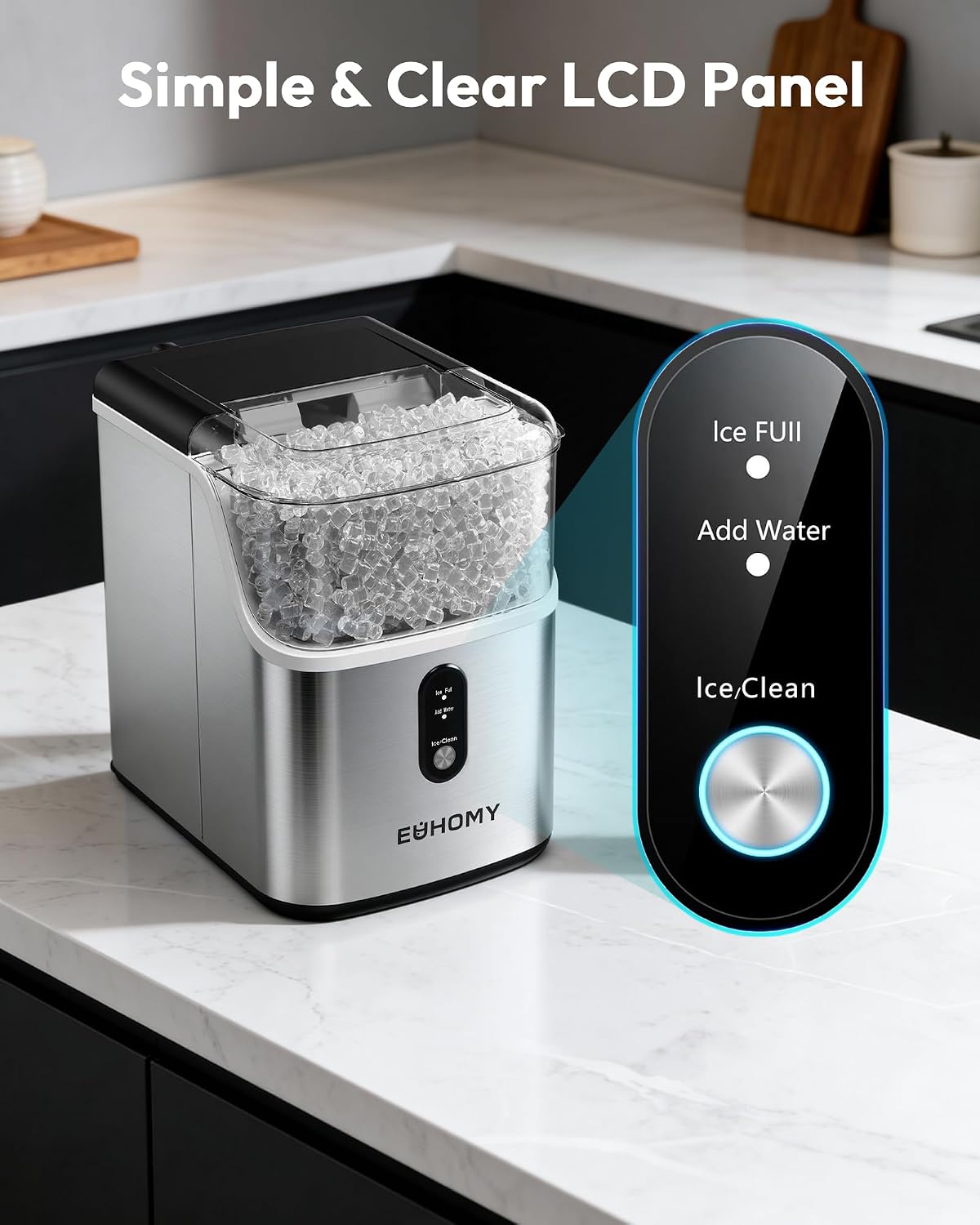 Thumbnail 4 de EUHOMY Nugget Ice Maker Countertop: Soft, Chewable Pebble Ice in Minutes