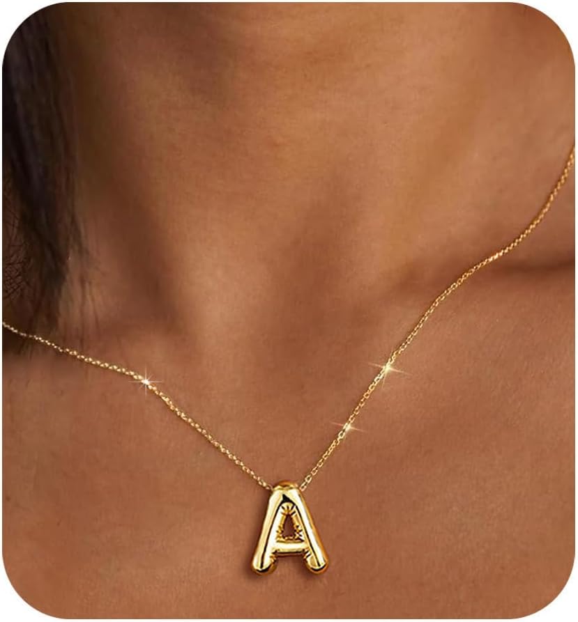 Thumbnail 6 de Gold Initial Necklace, 14K Gold-Plated