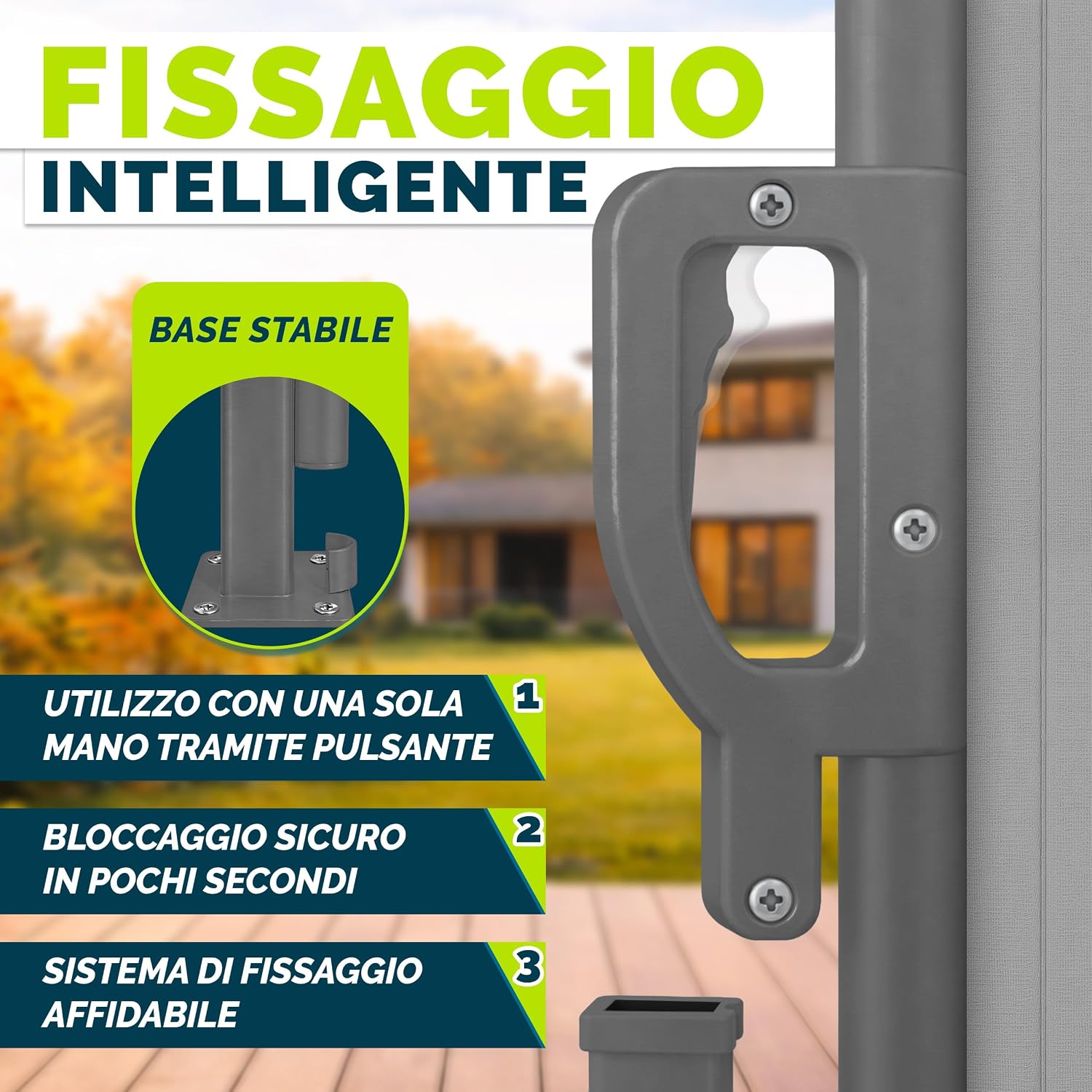 Detalle de tillvex® Tenda laterale estensibile e oscurante 200 x 400 cm — protezione solare, privacy e anti-vento per balcone, giardino e terrazzo