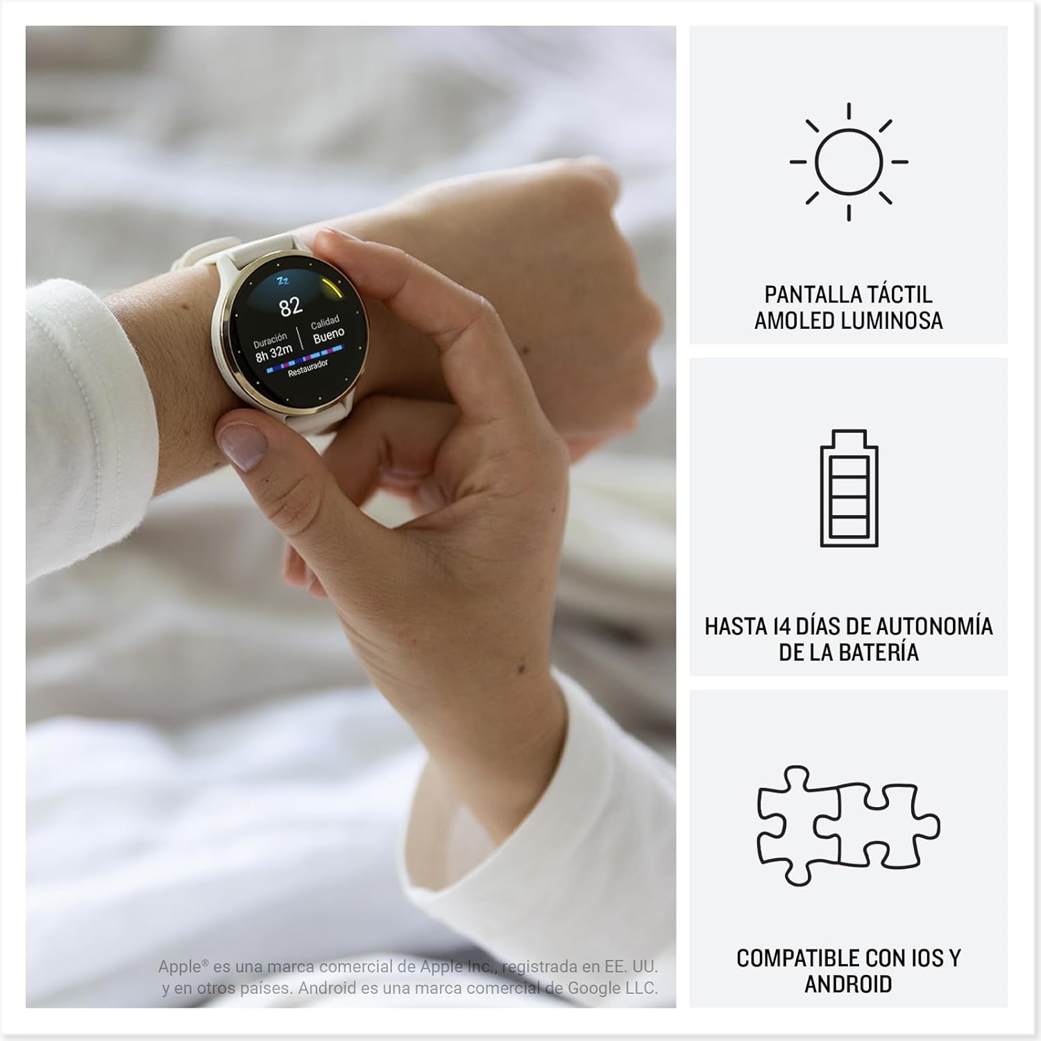 Thumbnail 2 de Garmin Venu 3S Rosa Gold — Smartwatch AMOLED y GPS