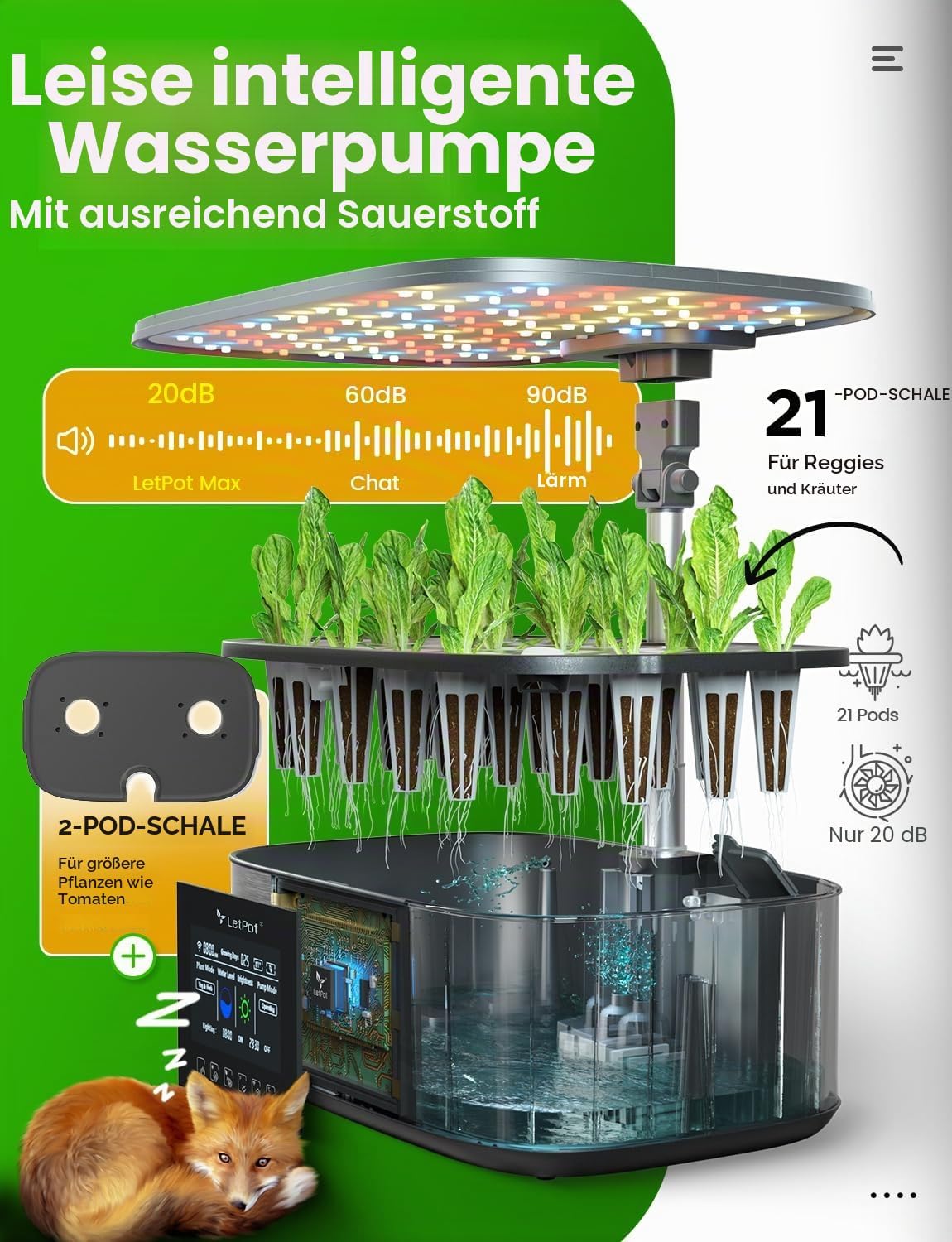 Thumbnail 6 de LETPOT LPH-Max Hydrokultur-Anzuchtsystem-Kit – Intelligentes Indoor-Gardening mit App-Unterstützung
