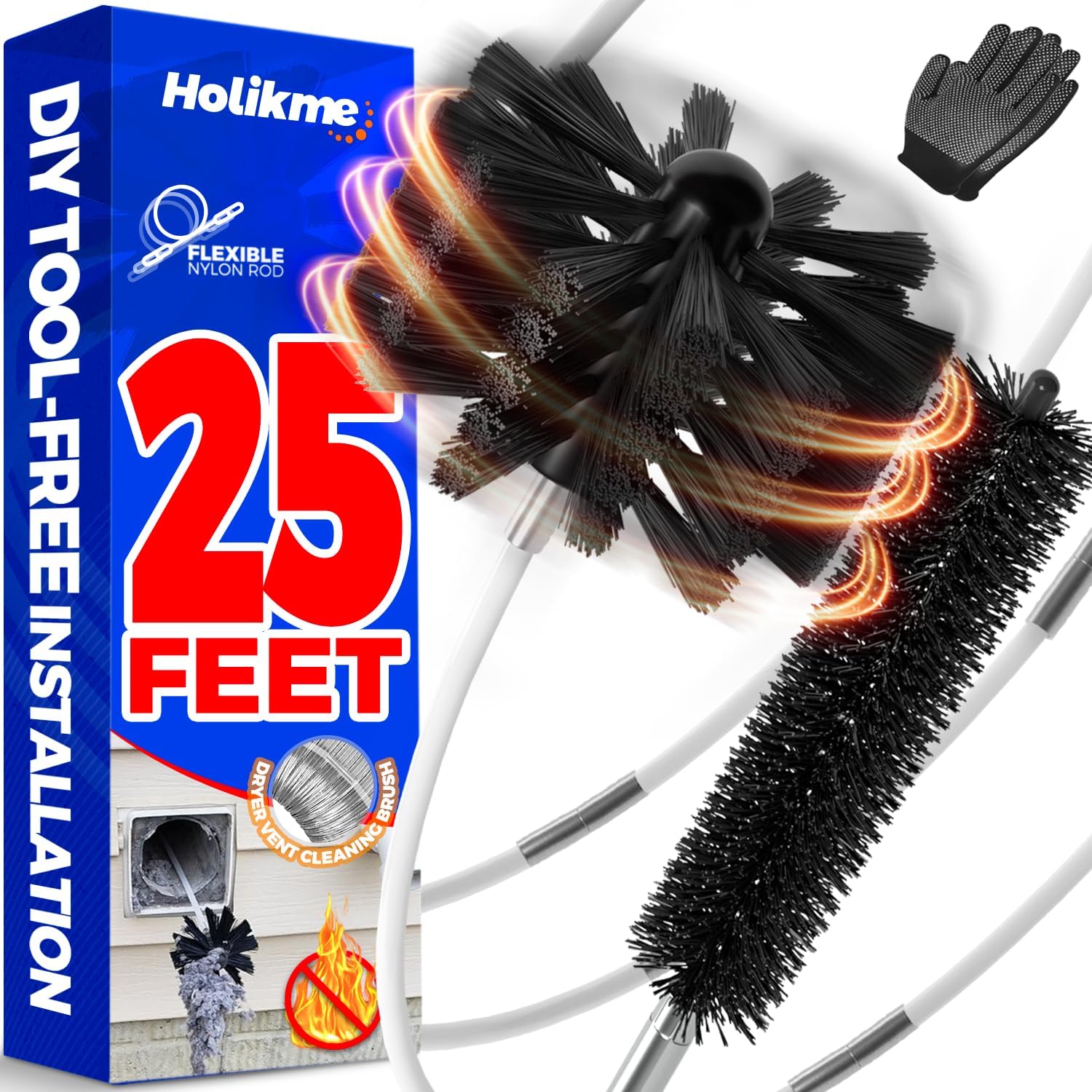 Thumbnail 6 de Holikme 30 Feet Dryer Vent Cleaner Kit