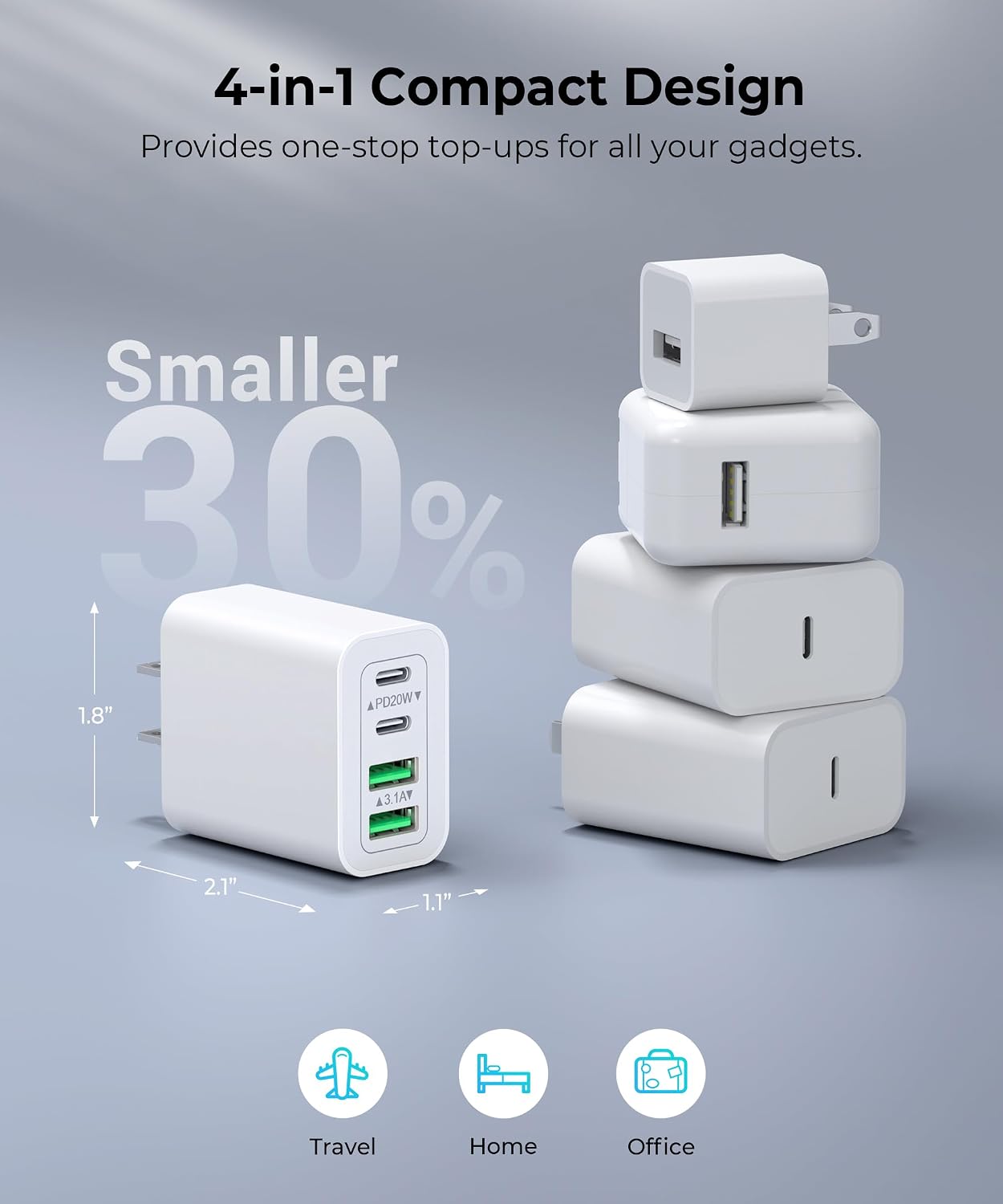 Thumbnail 4 de 40W USB-C Charger Cube, 2-Pack ⚡