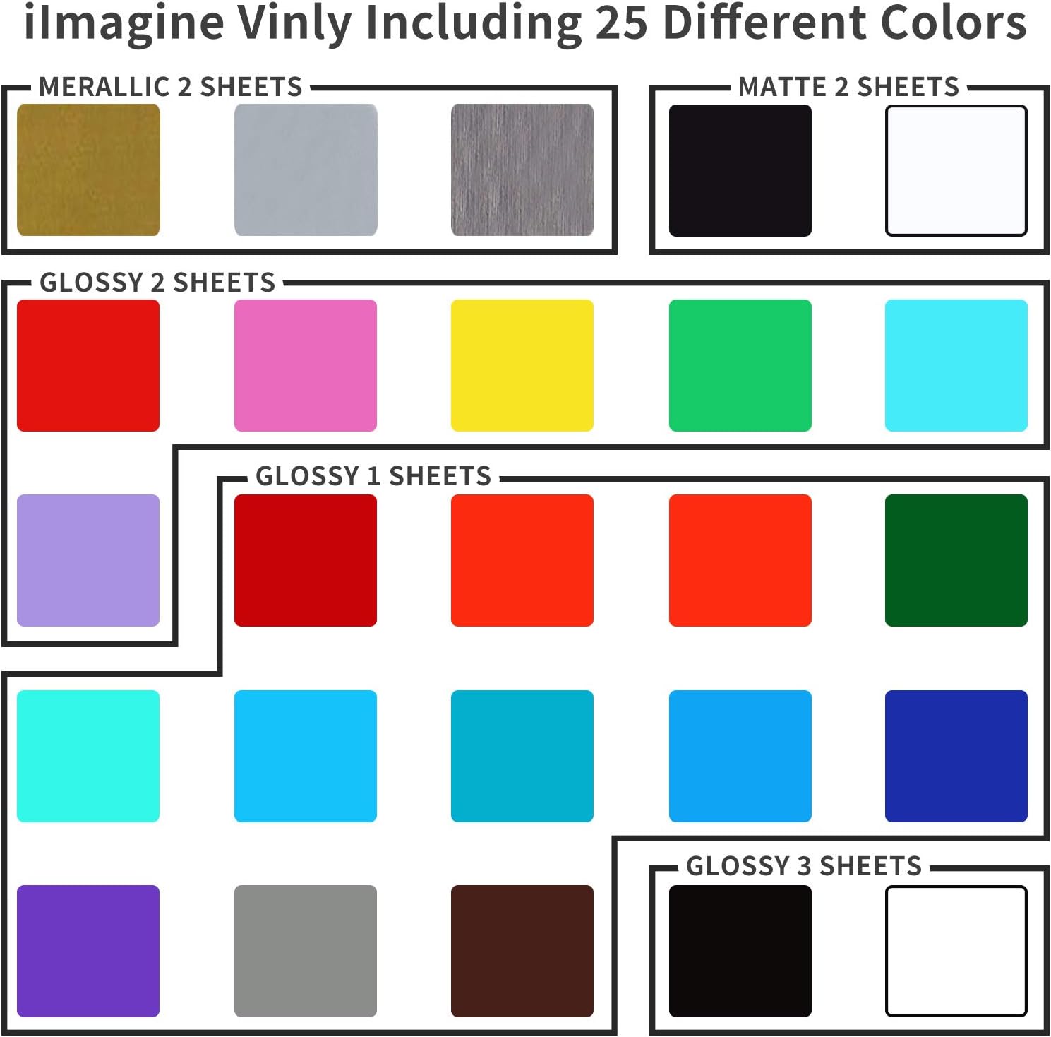 Thumbnail 2 de Vinylfolie Plotter 40er-Set: 30,5 x 30,5 cm permanente Klebefolien (glänzend, matt & metallisch) für Silhouette Cameo & Cutter