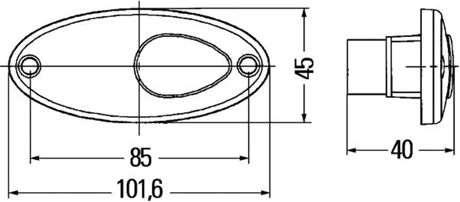 Thumbnail 2 de HELLA Feu de position halogène 12V – montage encastré/raccord fileté, droit/gauche, voyant limpide (2PG 964 295-011)