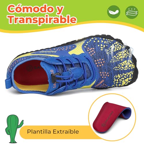Thumbnail 2 de SAGUARO Niños Barefoot Zapatillas Minimalistas para Niña – Azul, Talla Gr.33