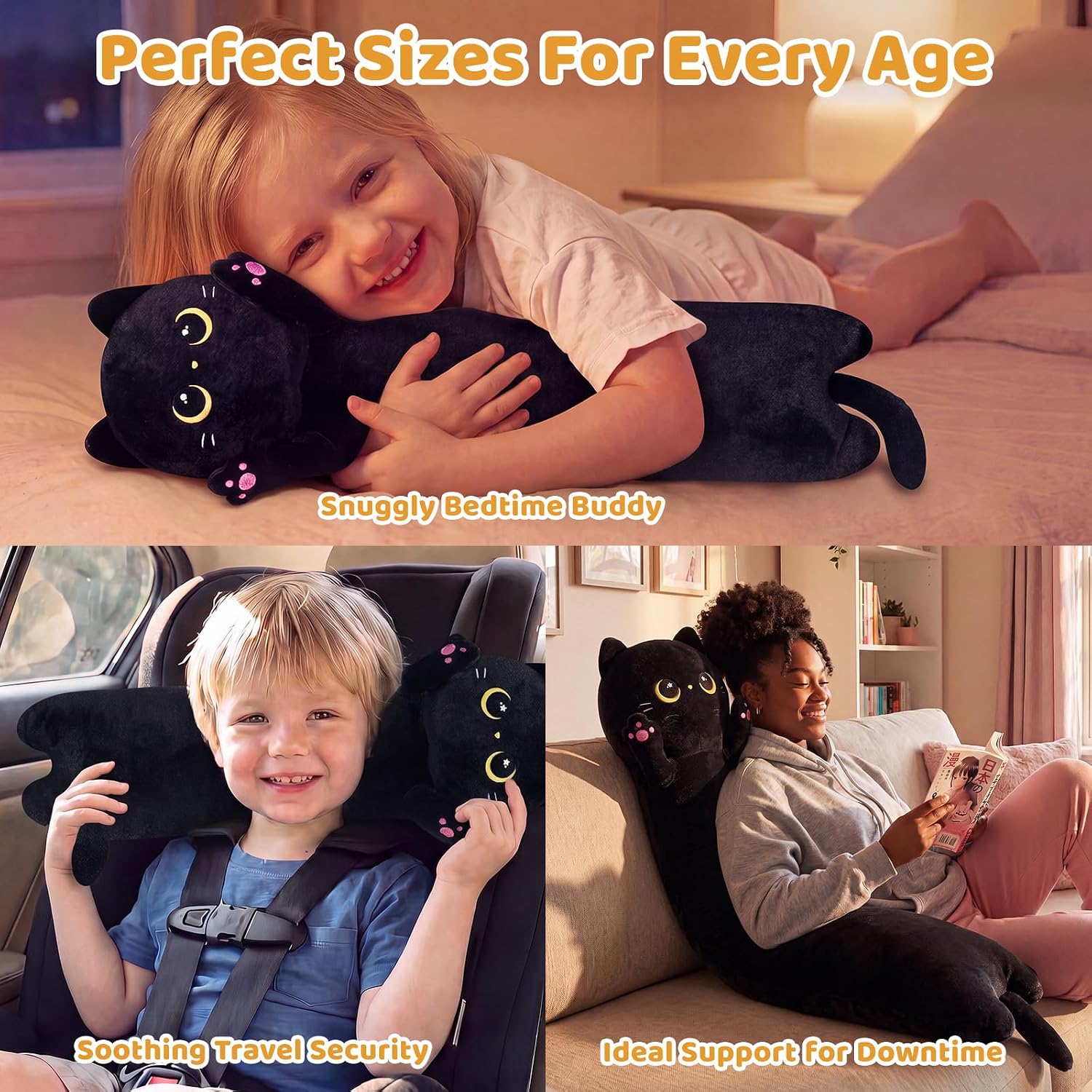 Detalle de Mewaii 20in Long Cat Plush Body Pillow Review: A Practical Hug for All Ages