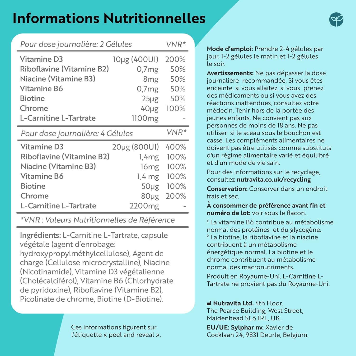 Thumbnail 4 de Nutravita L-Carnitine Vegan – Haute Dose Extra Fort, Pré-entraînement Sportif