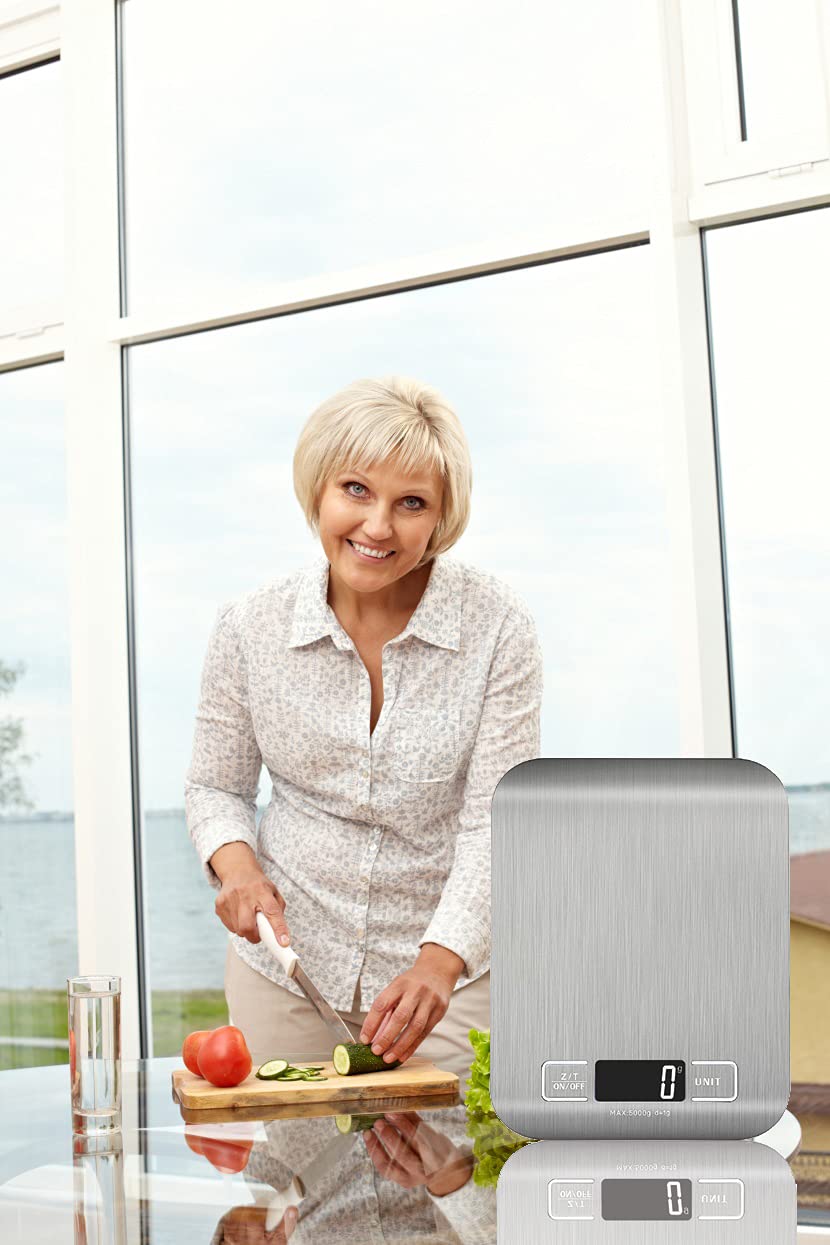 Thumbnail 3 de HomeFashion Digitale Küchenwaage bis 5 kg mit 1 g Schritt – Edelstahlplattform & LED-Display
