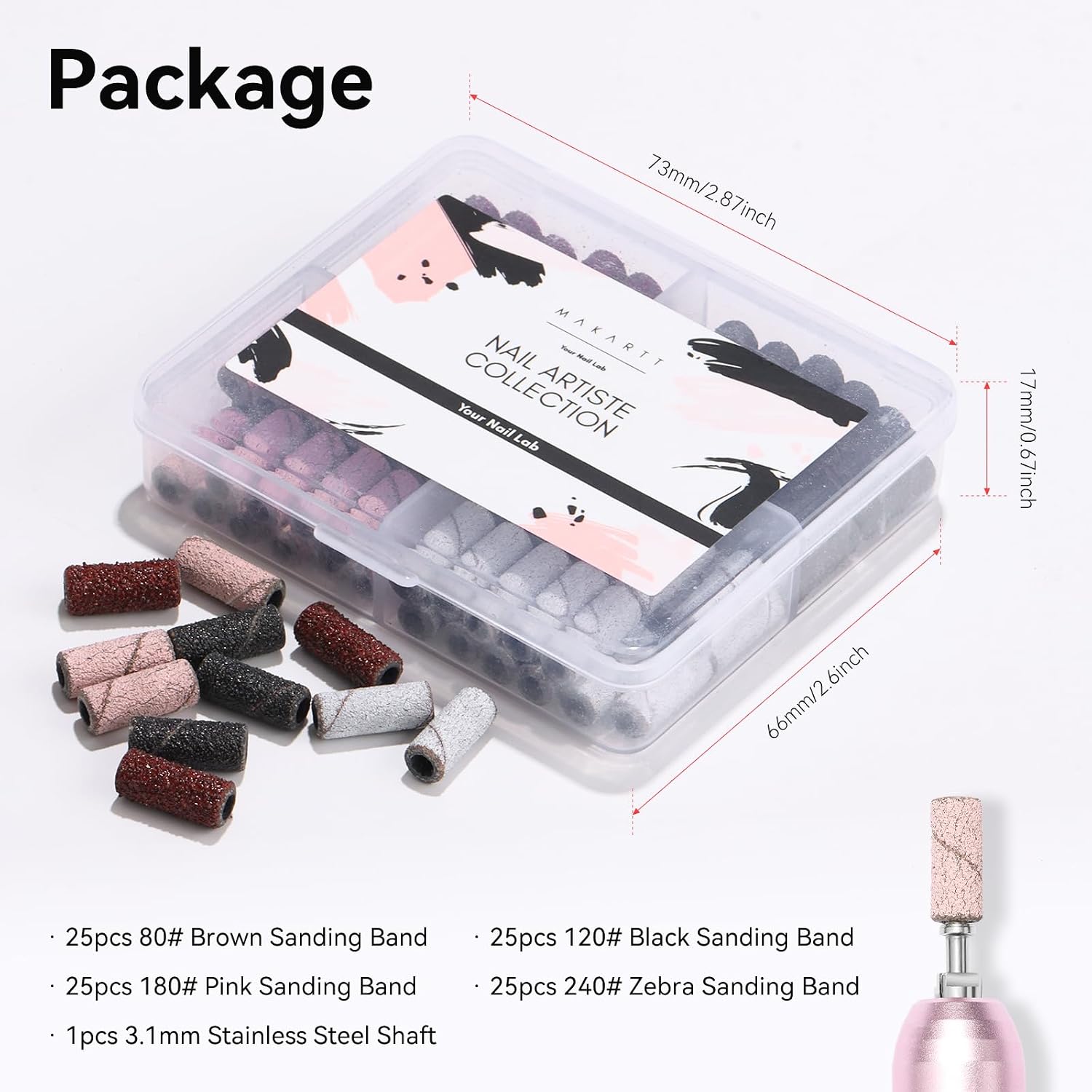 Thumbnail 6 de Makartt F0899-P Nail Drill Sanding Bands, 100-Piece Set with Four Grits