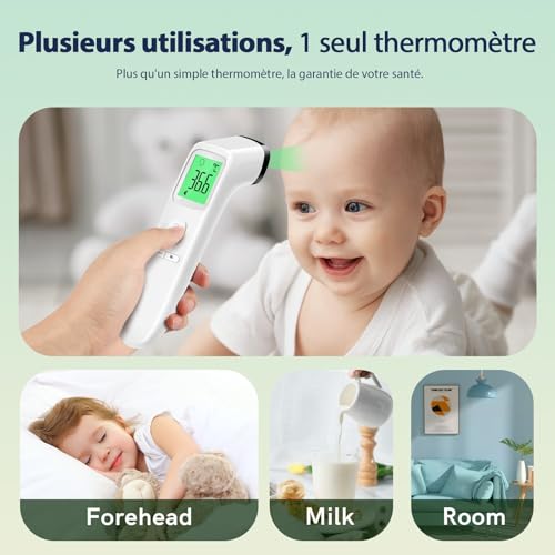 Detalle de Viproud Thermomètre Frontal Sans Contact – Mesure rapide et fiable pour toute la famille