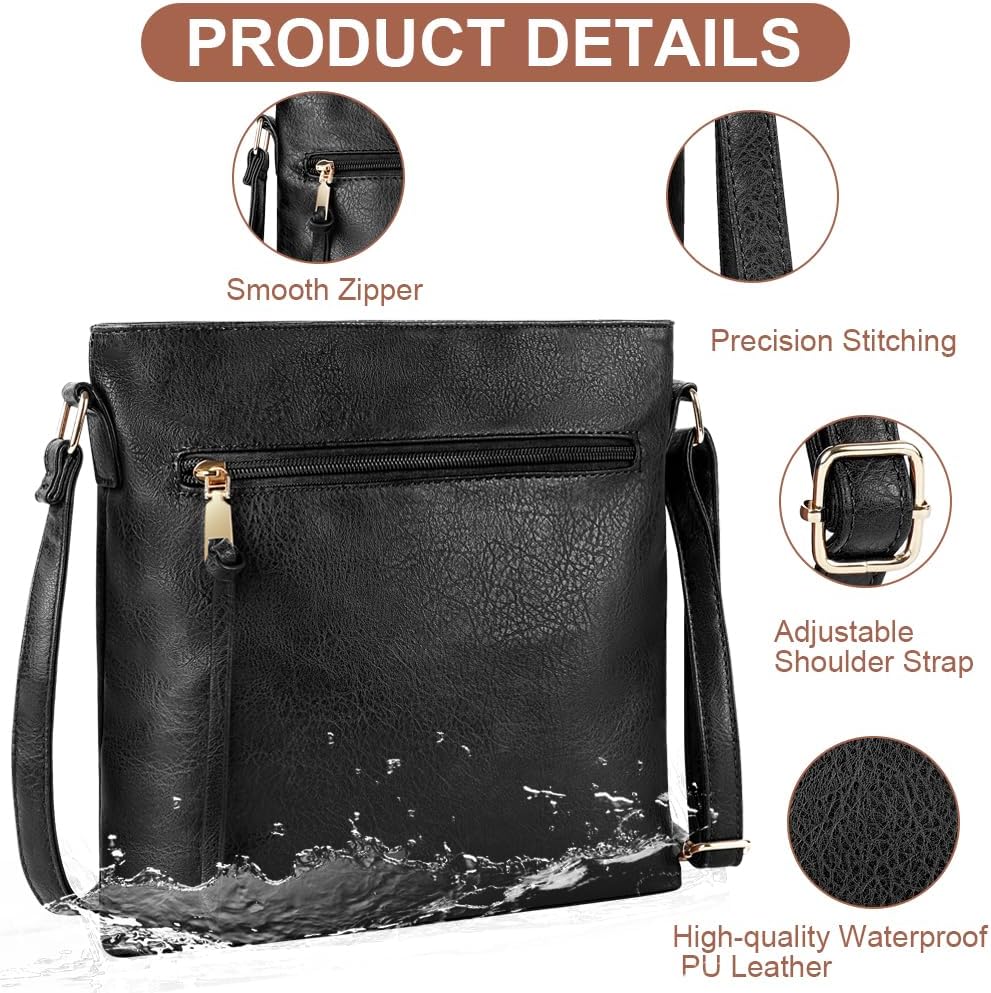 Thumbnail 4 de vsshe Crossbody Bag for Women: Lightweight PU Leather, Multi-pocket Everyday Shoulder Handbag