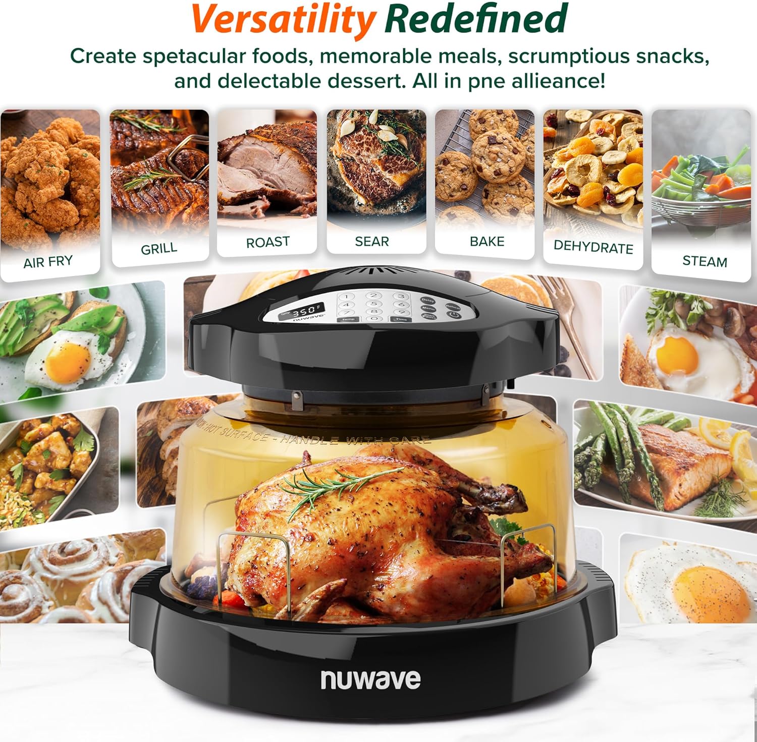 Detalle de Nuwave Pro Plus 2 Countertop Infrared Oven 100 presets 🍽